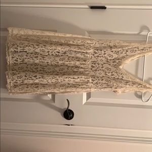 Gold and creme lace dress with a slip.